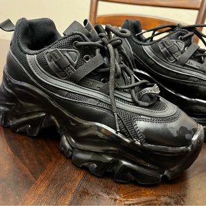 Black Steve Madden Eckler Platform Sneaker Tennis Shoes Size 9